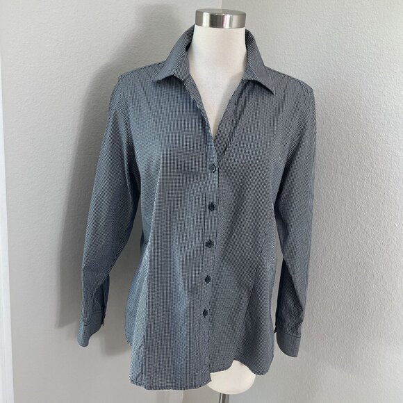Foxcroft Womens  XL Wrinkle Free Button Up Checkered Shirt Long Sleeve Blouse - Picture 1 of 9